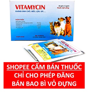 (Chỉ bao bì của 1 gói) đi ỉa  5g cao cấp kháng sinh chuyên dùng cho chó và mèo
