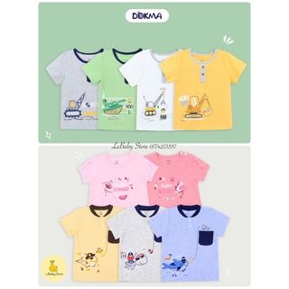 (6-36M) Áo phông cộc tay cài vai / bổ trụ vải cotton cho bé - DOKMA