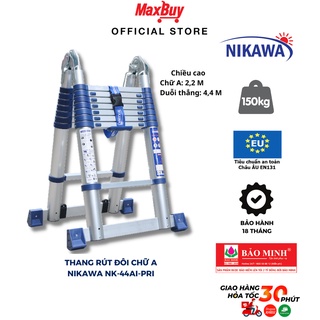 Thang nhôm rút đôi chữ A Nikawa NK-44AI-Pri, 7 bậc, 2.1m nhập khẩu Nhật Bản, bảo hành 18 tháng