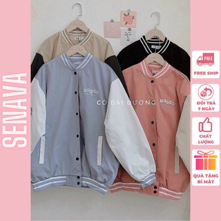 Áo khoác dù nam nữ bomber BAGGE form rộng 2 lớp phong cách Hàn Quốc SENAVA AK22