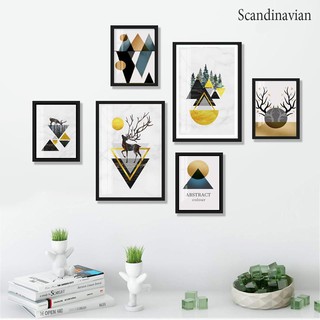 Bộ 06 tranh treo tường Bắc Âu Scandinavan trang trí phòng khách, phòng ngủ
