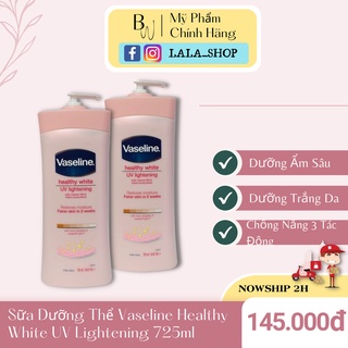 Sữa dưỡng thể Vaseline Healthy White UV Lightening Body Lotion 725ml
