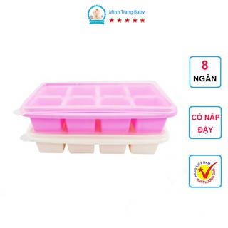 Khay Trữ Đồ Ăn Dặm 8 Ngăn Có Nắp Đậy Cho Bé (Hàng Việt Nam)