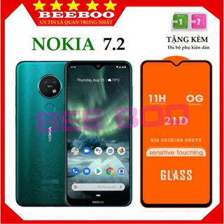 Kính Cường Lực Nokia 7.2 - Cao Cấp - Full màn hình 21D - Độ cứng 11H - Độ trong suốt cực cao [FreeShip_50K]