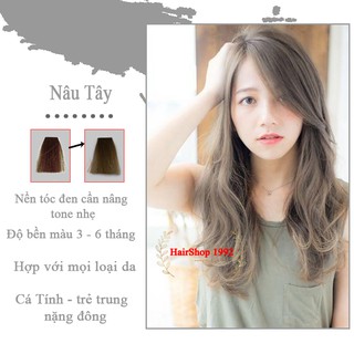 Thuốc Nhuộm Tóc Màu Nâu Tây Hàn Quốc  Lên Từ Tone Nâu 6 - 7( Tặng Trợ Nhuộm )