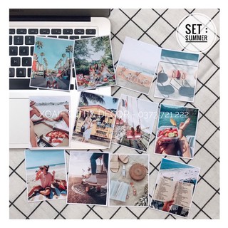 [ FreeShip ] Set 12 tấm thiệp postcard SUMMER có sẵn decor trang trí phòng cực xinh