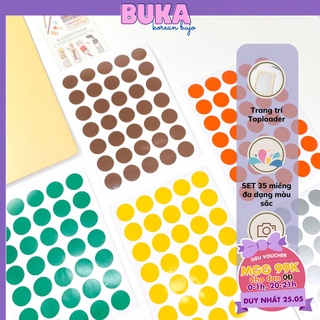 Sticker tròn Buka decor toploader sticker nhiều màu sắc sticker tròn trang trí toploader Kpop