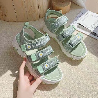 Dép Sandal hoa cúc Nữ, Dép quai hậu nữ HAPU đế xuồng cao 5cm