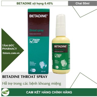 BETADINE Throat Spray 50ml - Xịt miệng họng BETADINE [betadin]