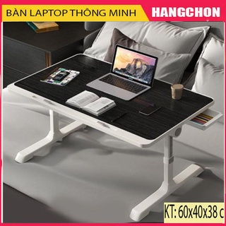 Bàn gấp laptop gấp gọn , có ngăn kéo , khe để ipad điện thoại, A001