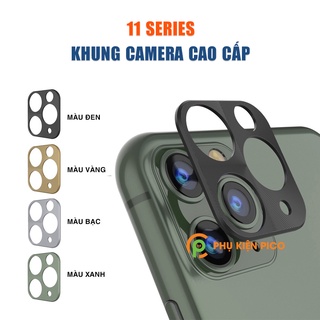 Dán camera Iphone 11 / Iphone 11 Pro / Iphone 11 Pro Max khung kim loại bảo vệ camera - Ốp viền camera Iphone 11 Series
