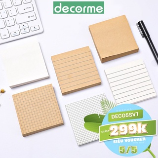 Tập 80 giấy note giấy nhớ basic KRAFT DecorMe