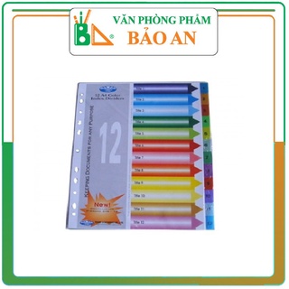 # KHÔNG THỂ RẺ HƠN # Bộ Chia file nhựa 12 màu có số