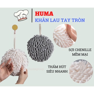Khăn Lau Tay Siêu Thấm Hút Dáng Tròn Vải Chenille Treo Nhà Tắm