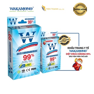 Khẩu trang Wakamono chính hãng-tiêu diệt 99% virus corona (MUA 5 TẶNG 1 HỘP KT WAKAMONO NOEL CÙNG LOẠI).