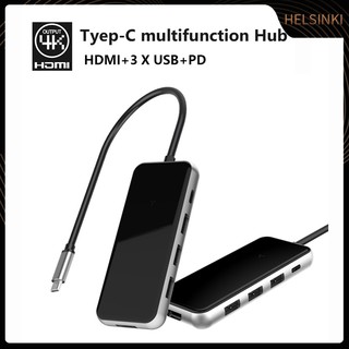 Bộ Chia 3 Cổng Usb 3.0 5 Trong 1 Type-c Sang Hdmi Pd Cho Pc Laptop