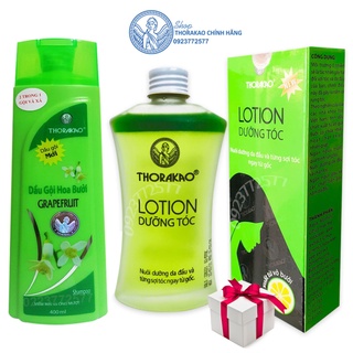Combo DẦU GỘI XẢ BƯỞI 400ML&amp; LOTION Thorakao 120ML dưỡng tóc hoa bưởi giúp tóc khỏe,mượt tóc, ngăn ngừa rụng tóc