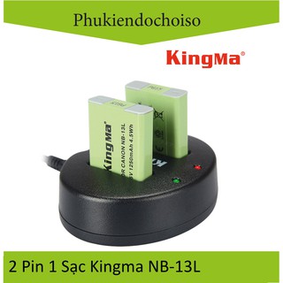 Bộ 2 pin 1 sạc Kingma cho Canon NB-13L + Hộp đựng Pin, Thẻ nhớ