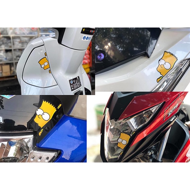 Combo 2 tem stiker simpson và 2 tem dán biển số