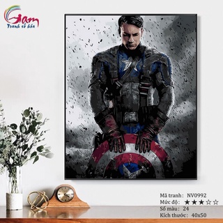 Tranh sơn dầu số hóa tự tô màu theo số Siêu anh hùng Marvel Captain America NV0992