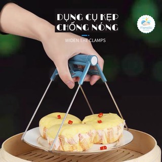 Bộ dụng cụ kẹp inox và lót nồi silicone chống nóng cho nồi nấu cháo Bear