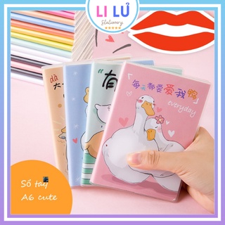 Sổ tay mini cute ghi chép A7 bìa bọc nhựa PVC 120 trang thích hợp ghi chú, ghi chép, học từ vựng...