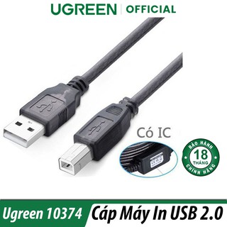 Cáp Máy In USB Dài 10M Hỗ Trợ IC Khuếch Đại Tín Hiệu Ugreen 10374 Chính Hãng