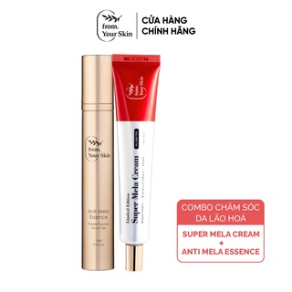 Bộ đôi Chăm sóc da lão hóa FROM YOUR SKIN Tinh Chất Serum Anti Mela Essence 15ml + Kem Super Mela Cream 50g