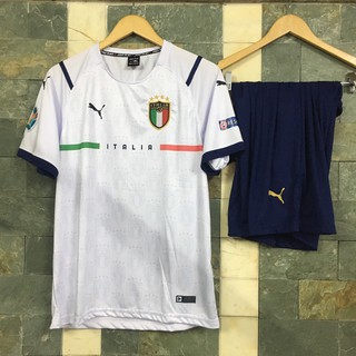 Bộ quần áo đá banh Puma Ý trắng sân khách mới 2021 FLG