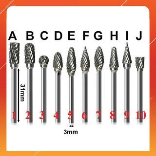 Mũi mài khắc hợp kim trục 3mm. (A069)
