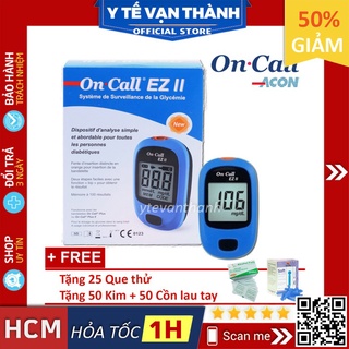 ✅ Máy Đo Đường Huyết: OnCall EZ II (On-Call On Call) - (USA) (Trọn Bộ 25 Que, 50 Kim, Tặng CỒN) -VT0585