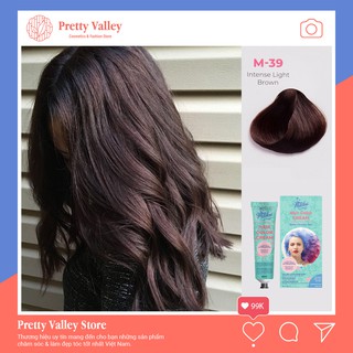 Kem nhuộm tóc màu nâu đen MOLOKAI, kem nhuộm tóc siêu dưỡng phủ bạc chứa collagen tảo biển - Pretty Valley Store