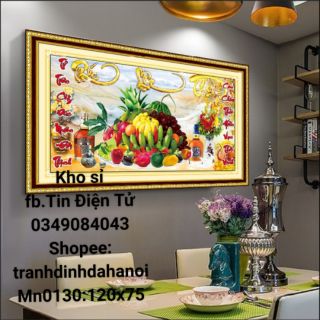Tranh thêu chữ thập mâm ngũ quả ngày tết MN0130 120*75cm.