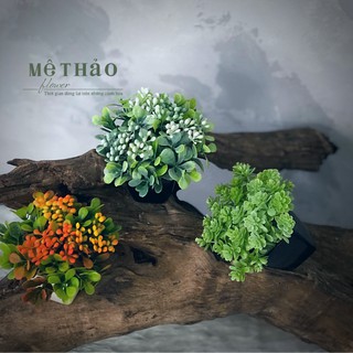(Ảnh shop chụp) Chậu Hoa Sen Đá Giả Mini Trang Trí Nhà Cửa, Decor Phòng Khách Chất Liệu Lụa Cao Cấp Mê Thảo Flower