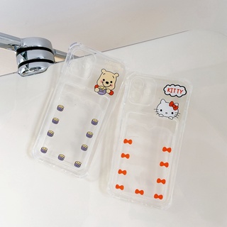 Ốp điện thoại silicon mềm dạng ví hình gấu cho iPhone 11 12 Mini Pro X XS Max XR 7 8 Plus SE