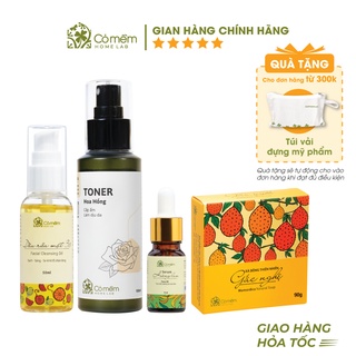Bộ Chăm Sóc Da Bốn Bước Gấc Nghệ Giảm Thâm Mụn Cỏ Mềm