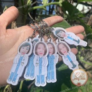 Móc khóa y tá , bác sĩ, lính cứu hỏa, công an, cắt ghép chibi  theo yêu cầu của khách hàng