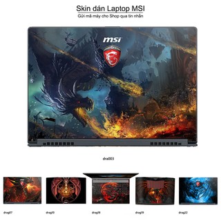 Skin dán Laptop MSI in hình rồng (inbox mã máy cho Shop)