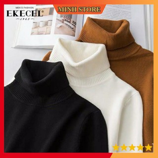Áo Len Nam cổ lọ dài tay, Áo len nam hàn quốc form rộng đẹp thời trang nam cao cấp MINHSTORE