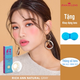 Lens mắt 1 ngày màu xám tự nhiên Natural Gray ANN365, kính áp tròng đeo thoải mái suốt 24H/ngày đủ độ cận