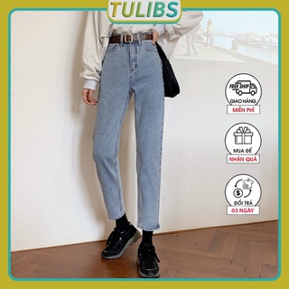 Quần baggy nữ quần jean ống đứng dáng lửng 9 tấc mang trên mắt cá BG513