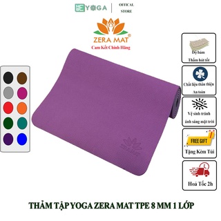 Thảm Yoga Zera Mat 8mm 1 lớp Tặng kèm túi đựng ( màu sắc ib để chọn màu)