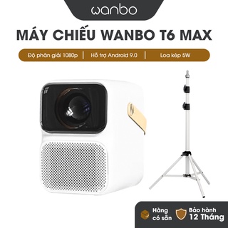 Máy chiếu  Wanbo T6 MAX bản Quốc Tế (Full HD 1080P,tự động lấy nét,Wifi 5G,Android 2GB/16 mượt mà[HCM Hoả tốc]