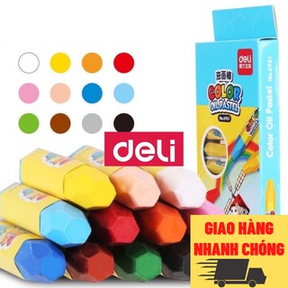 Bút màu sáp dầu 12/36 màu Deli không độc hại, rửa sạch dễ dàng