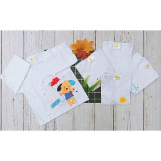 Set 5 áo tay ngắn nút giữa Đan Đan cho bé sơ sinh đến 12 tháng
