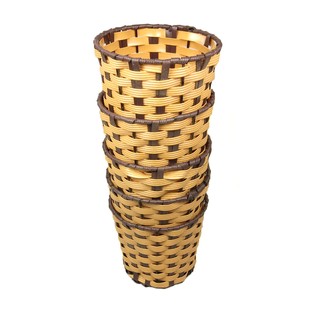 Bộ 5 hộp đựng khăn giấy ăn để bàn bằng mây TRÒN đẹp [Giỏ tròn]