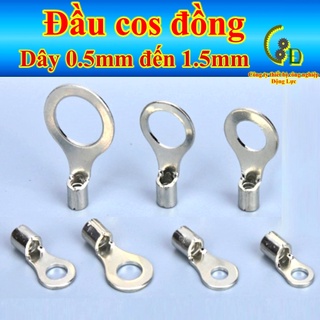 [100cái] Đầu cos dây điện tròn trần RNB 1.25, đầu cốt bấm dây điện 0.5-1.5mm, đầu cosse (cót) đồng, đầu nối điện