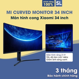 Màn hình máy tính cong full viền Xiaomi Mi Curved Gaming Monitor 34 inch  Toàn cảnh rộng 21: 9 tốc độ cao 144Hz