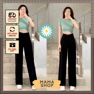 [153FASHIONSALE1] Quần ống rộng suông dáng dài, quần tây ống rộng suông nữ công sở cao cấp Đen – Tím - Trắng