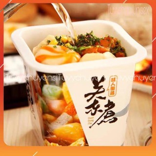 Lẩu cốc - miến hải sản có viên phô mai siêu ngon